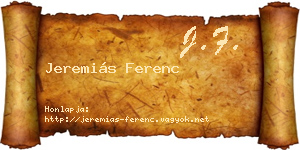 Jeremiás Ferenc névjegykártya